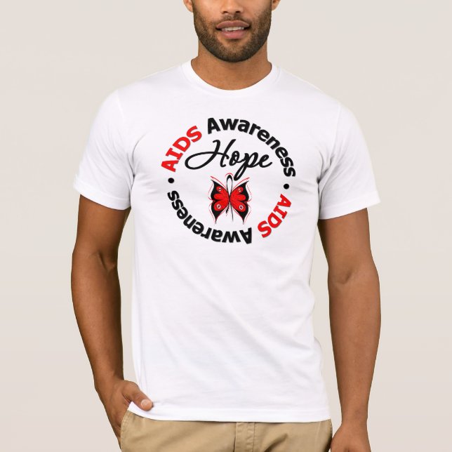 AIDS Hope Scripted Butterfly T-Shirt (Front)