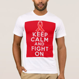 AIDS Keep Calm and Fight On T-Shirt