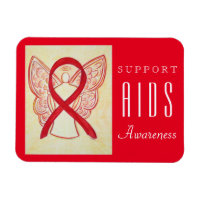 AIDS Red Awareness Ribbon Angel Custom Gift Magnet