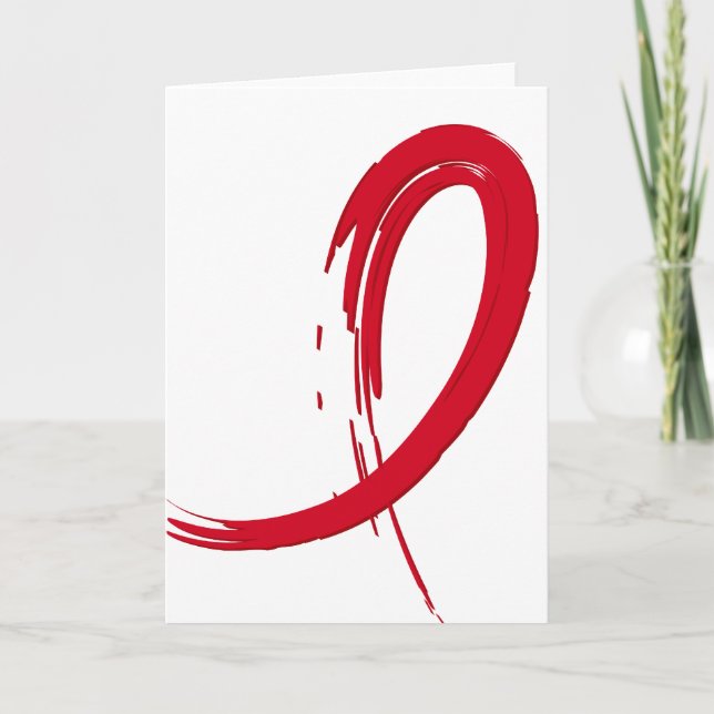 AIDS Red Ribbon A4 Card (Front)