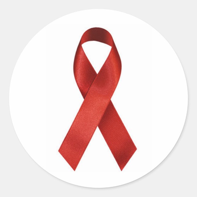 aids-ribbon classic round sticker (Front)