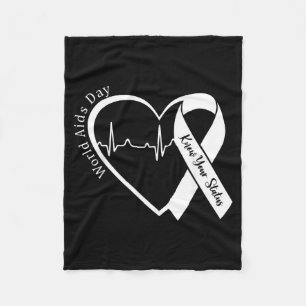 Aids Support Red Ribbon World Aids Day Hiv Aids Fleece Blanket
