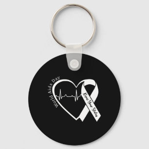 Aids Support Red Ribbon World Aids Day Hiv Aids Key Ring