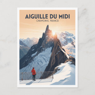Aiguille du Midi Chamonix France Travel Souvenir Postcard