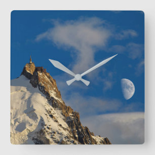 Aiguille du Midi French Alps France Square Wall Clock