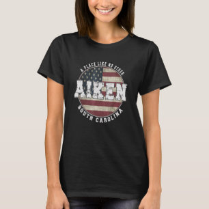 Aiken South Carolina  Vintage American flag T-Shirt