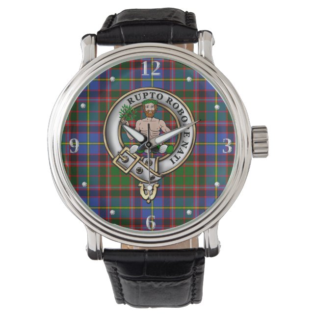Aikenhead  Clan Badge & Tartan  Watch (Front)