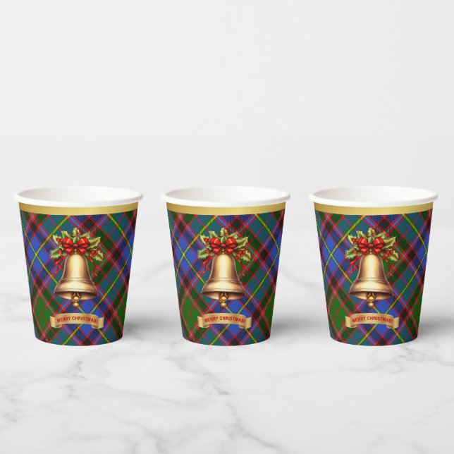Aikenhead Personalised Tartan Christmas  Paper Cups (Multi)