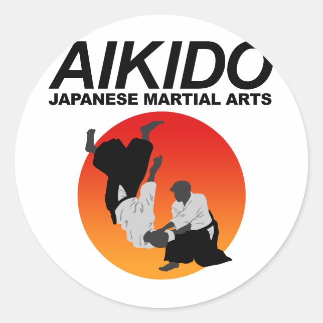 Aikido 3 classic round sticker (Front)