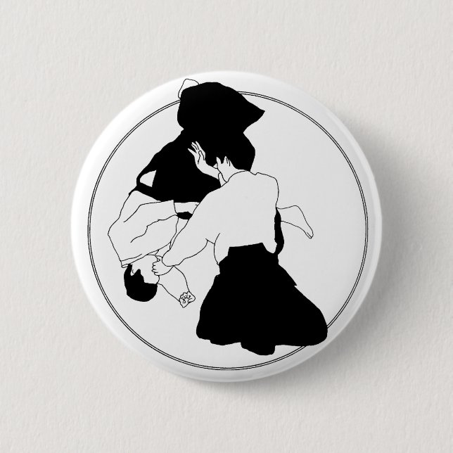 Aikido 6 Cm Round Badge (Front)