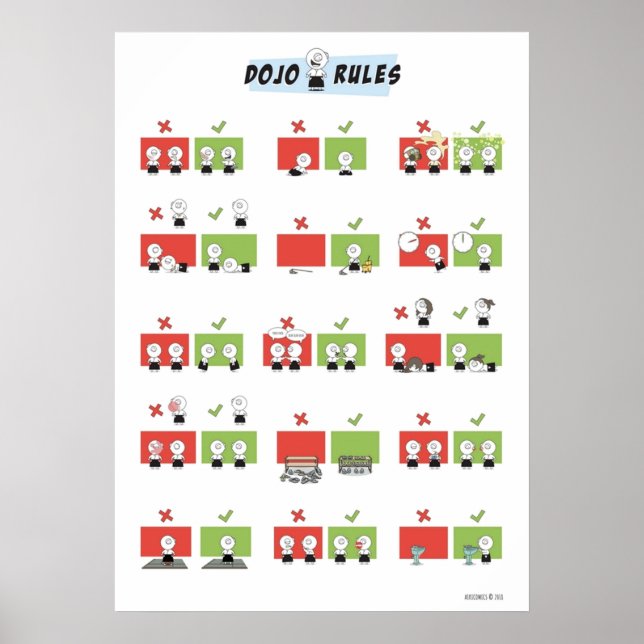 Aikido  Dojo Rules Poster (Front)