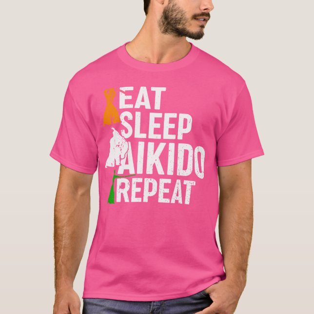 Aikido Eat Sleep Aikido Repeat T-Shirt (Front)