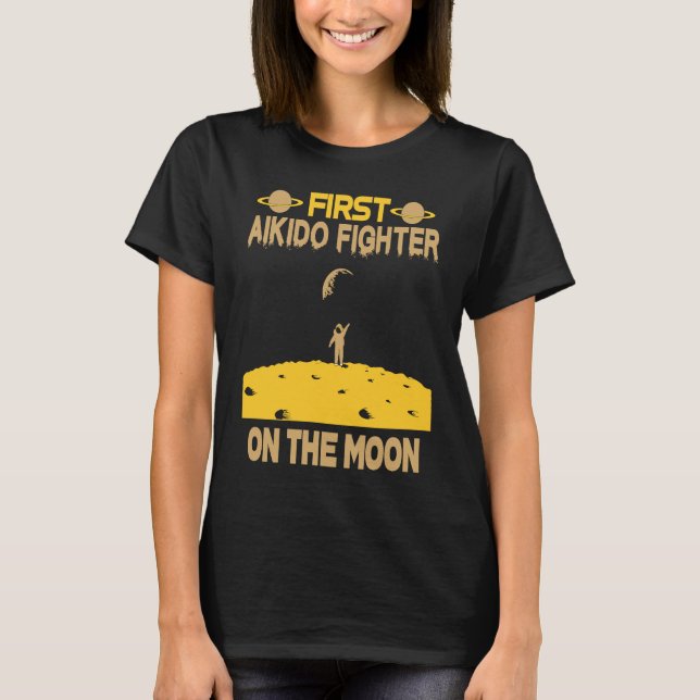 Aikido Fighter On The Moon T-Shirt (Front)