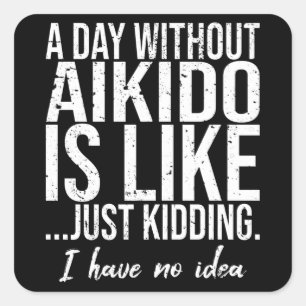 Aikido funny sports gift idea square sticker
