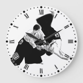 Aïkido in mouvement large clock