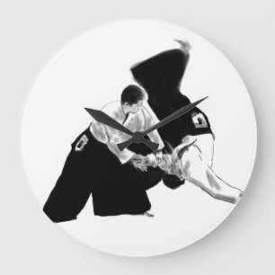 Aïkido in mouvement large clock