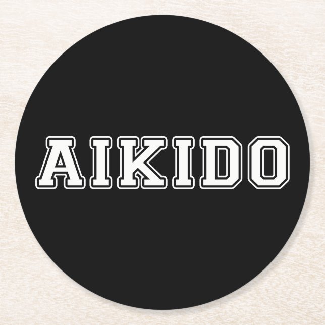 Aikido Round Paper Coaster (Front)