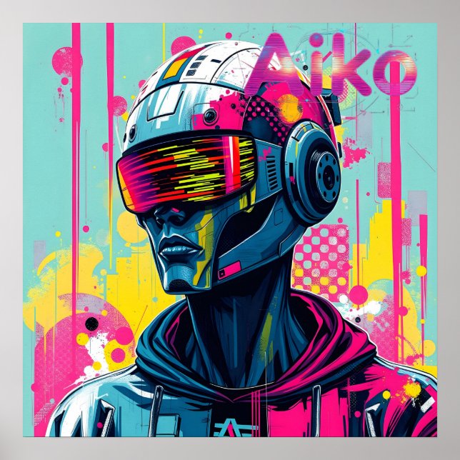 AiKo Beats™ Grunge Graphic #3 Poster (Front)