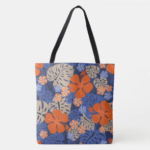 Ailani Hawaiian Hibiscus Tropical Navy Beach Bag