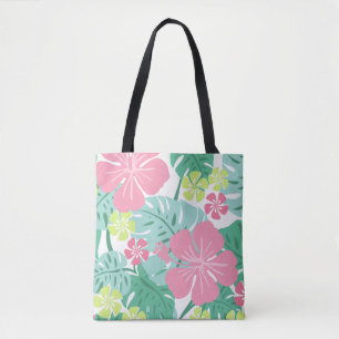 Ailani Hawaiian Hibiscus Tropical-Reversible Beach Tote Bag