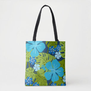 Ailani Hawaiian Hibiscus Tropical-Reversible Beach Tote Bag