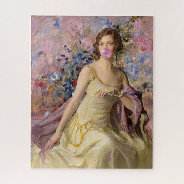 Ailsa Villard Flowers Pink Bubble gum Jigsaw Puzzle (Vertical)