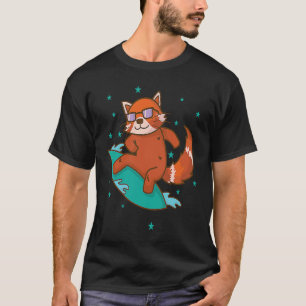 Ailuridae surfing Bear Cat lesser Panda T-Shirt