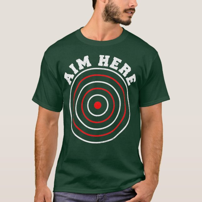 Aim Aim Here - Darts Premium T-Shirt (Front)