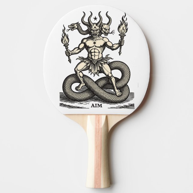 Aim Bringer of the Burning Torch Ping Pong Paddle (Front)