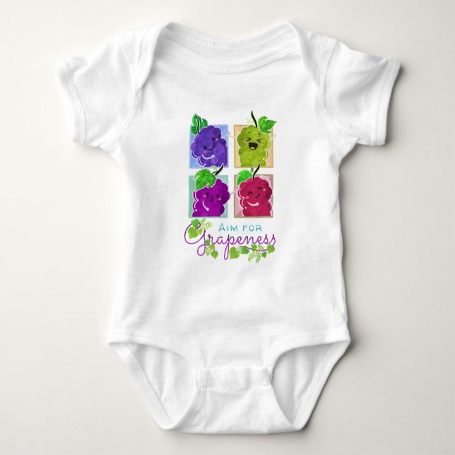 Aim for Grapeness - Punny Garden Baby Bodysuit (Front)
