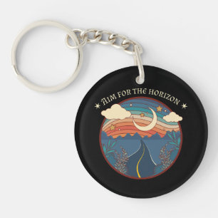 Aim for the horizon travel nature roadtrip key ring