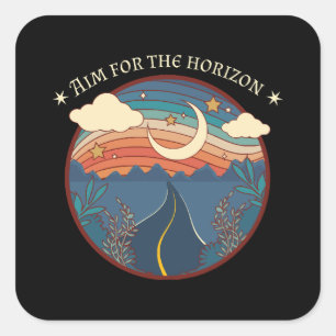 Aim for the horizon travel nature roadtrip square sticker