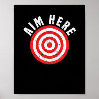Aim Here Darts Player Bullseye Target Dartboard