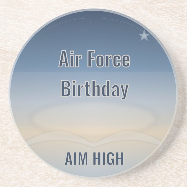 Aim High Air Force Birthday Coaster (Front)