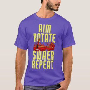 Aim Rotate Swear Repeat Funny Axe Throwing 3 T-Shirt
