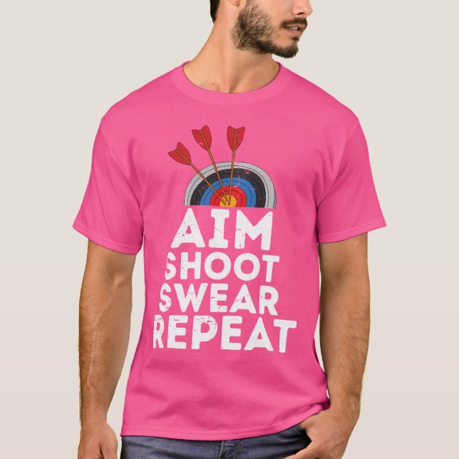 Aim Shoot r Repeat Archery T-Shirt (Front)
