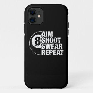 aim shoot swear repeat 8 ball pool billiards playe Case-Mate iPhone case