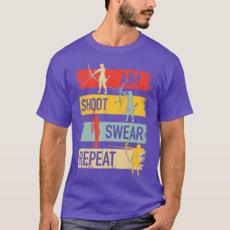Aim Shoot Swear Repeat Archery Quote Essential  T-Shirt
