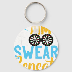 Aim Shoot Swear Repeat Darts T-Shirt Retro Vintage Key Ring