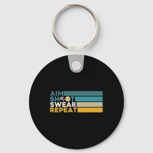 Aim Shoot Swear Repeat Pool Billiards Player Snook Key Ring