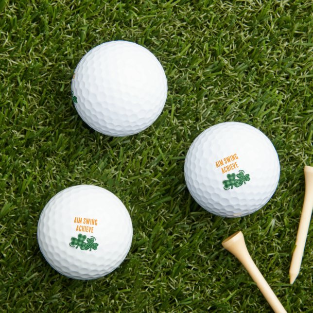 Aim Swing Achieve Shamrocks Golf Balls (Insitu Grass)