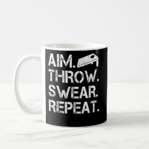 Aim Throw Swear Repeat Vintage Bean Bag Toss Funny Coffee Mug