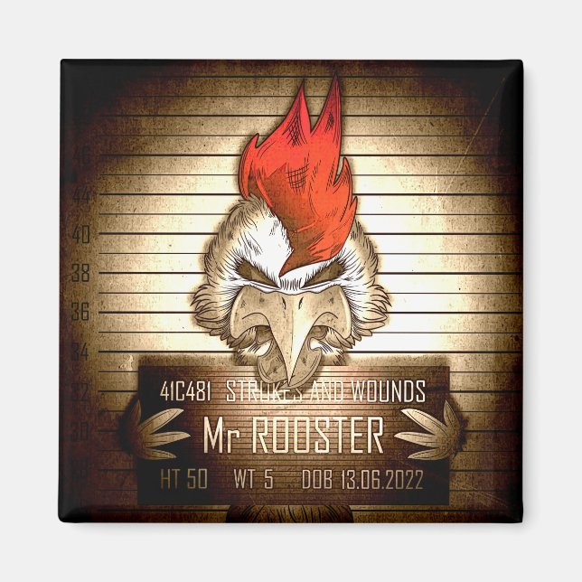 Aimant Mr Rooster Vintage Magnet (Front)