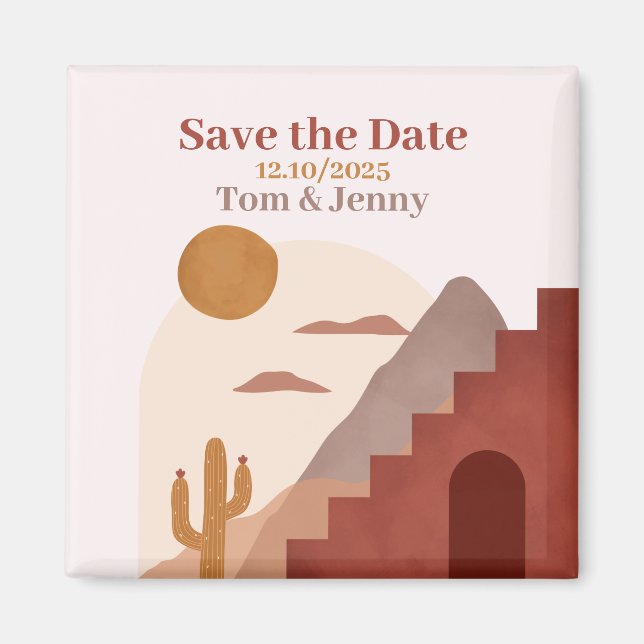 Aimant Save the Date - Terracotta by Ludilabel Magnet (Front)