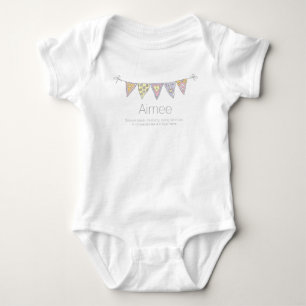 Aimee girls name meaning bunting flag t-shirt baby bodysuit