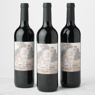 Aimee Rustic Modern Wedding Wine Label