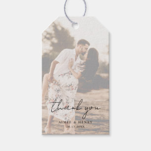 Aimee Rustic Script Modern Wedding Gift Tags