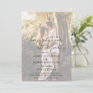 Aimee Rustic Script Modern Wedding Reception Invitation