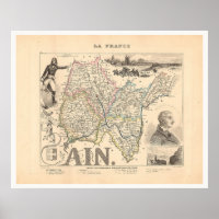 Ain Department France 1858 Alexandre Vuillemin Map