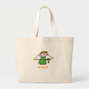 aingeal (little angel in Irish) Large Tote Bag